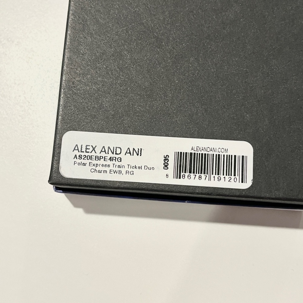 NWT Alex and Ani The Polar Express Train Gold Charm Bracelet Nickel Free Bangle - Picture 7 of 8